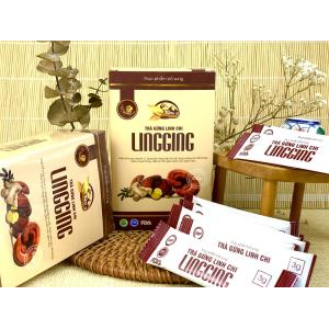 Trà Gừng Linh Chi LINGGING, Hộp 12 Gói x 3g